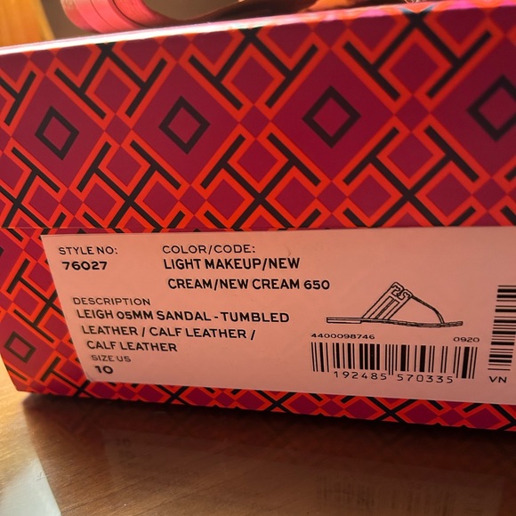 Tory Burch Like New Size 10 Leigh Sandals Cream - Picture 3 of 3